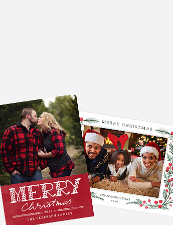 Merry Christmas Personalized Christmas Card with Photo 