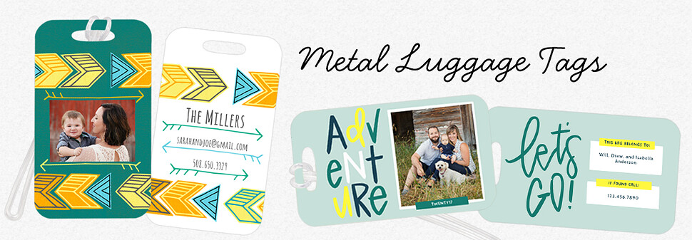 Custom Metal Luggage Tags, Design & Preview Online